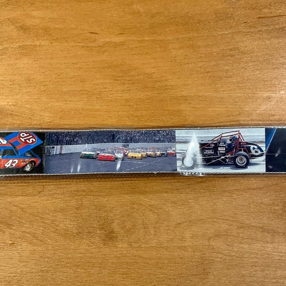 Vintage vinyl NASCAR themed belt